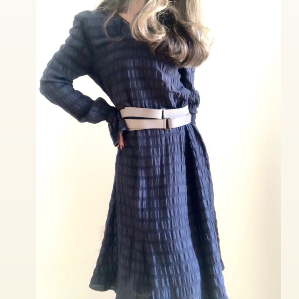 PAUL SMITH Silk Long-sleeve Navy Dress